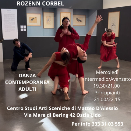 Lezioni Danza Contemporanea Adulti con la danzatrice, performer, coreografa e formatrice Rozenn Corbel